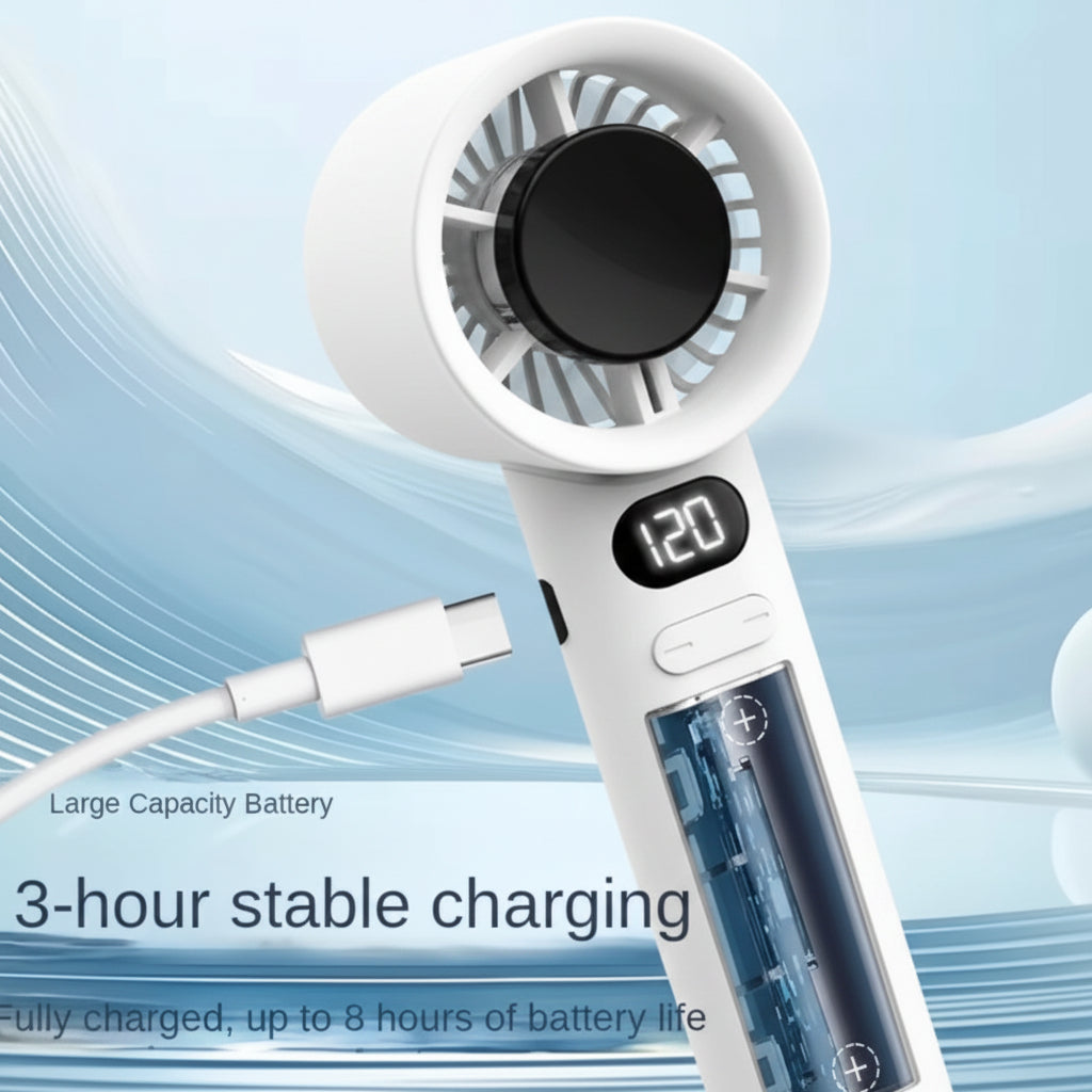 M11 Portable Rechargeable Handheld Fan with LED Display ⚡