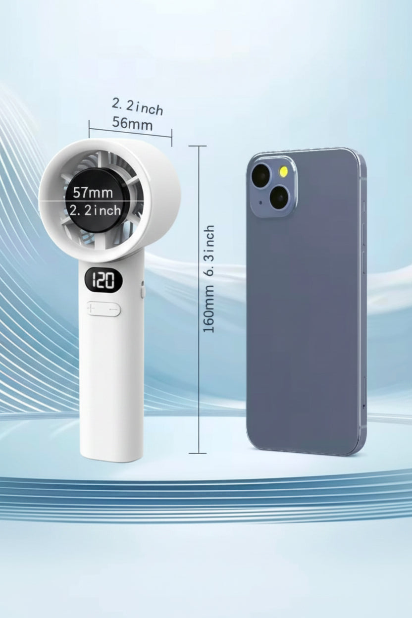 M11 Portable Rechargeable Handheld Fan with LED Display ⚡